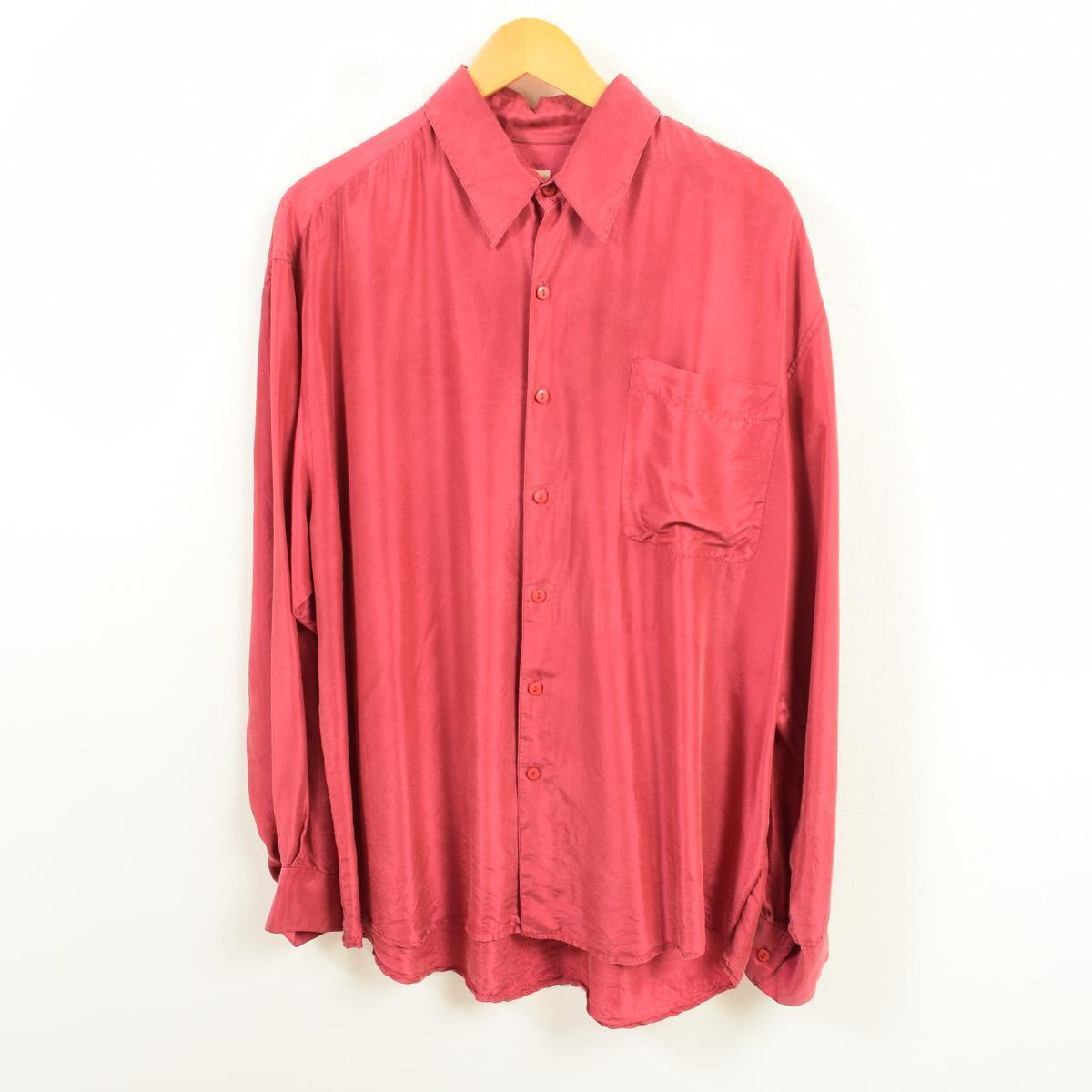長袖 シルクシャツ メンズM /wav3667 【中古】 【180805】【PD191018】【CS2003】【SS2006】