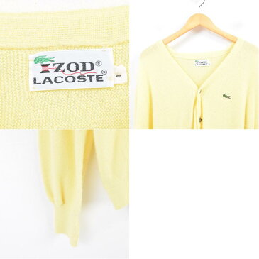 70年代 ラコステ LACOSTE IZOD アクリルニットカーディガン レディースXL ヴィンテージ /wau1081 【中古】 【180720】【PD191018】【GS1911】