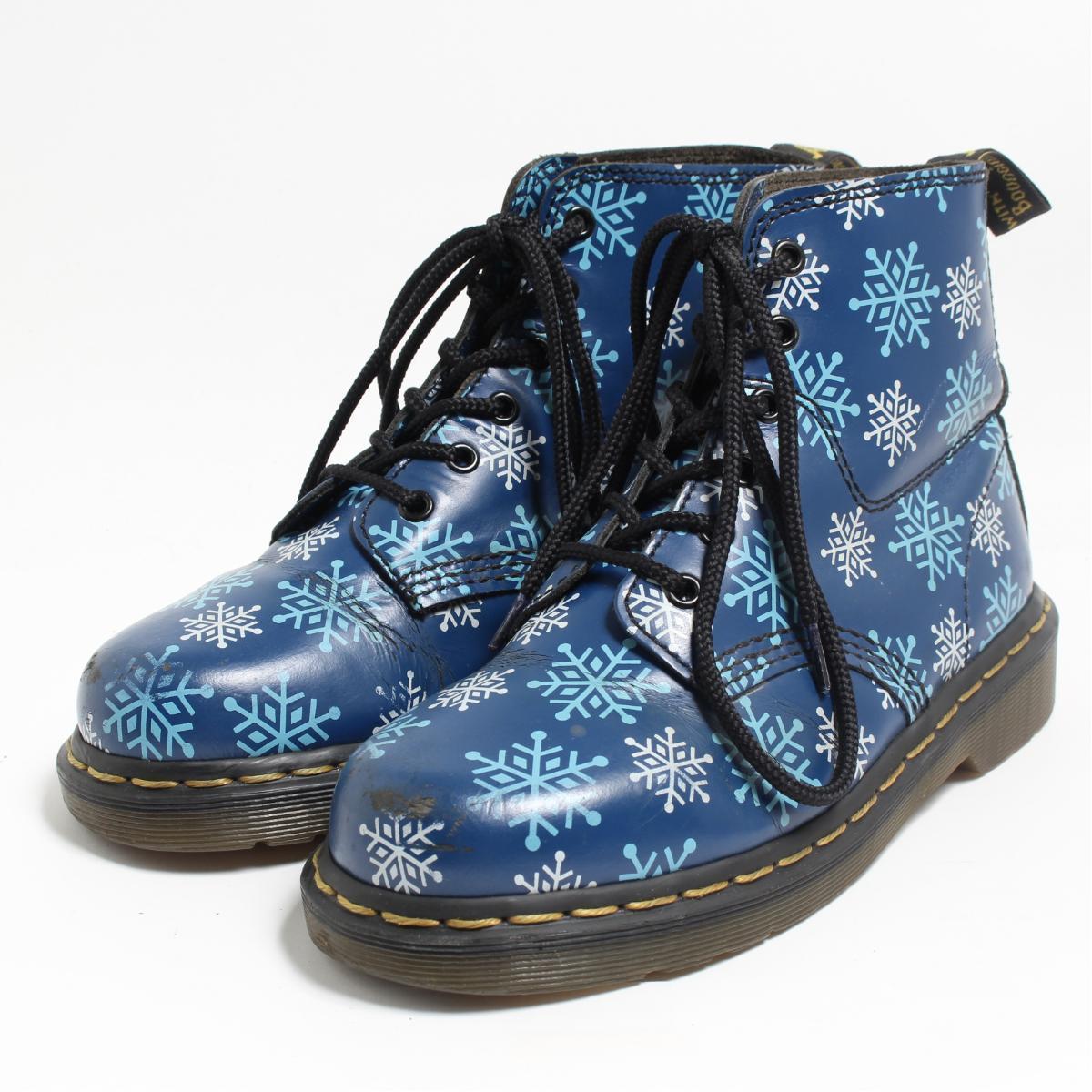 古着 ドクターマーチン Dr Martens スノー柄 雪柄 6ホールブーツ 英国製 レディース23 5cm Bon3218 Ss1912 2b10f Ss2109 Md2109 Ss2112 Ss21 Md2112 Hny22 Ss23 2buy23 レースアップブーツ 古着屋jam ジャム
