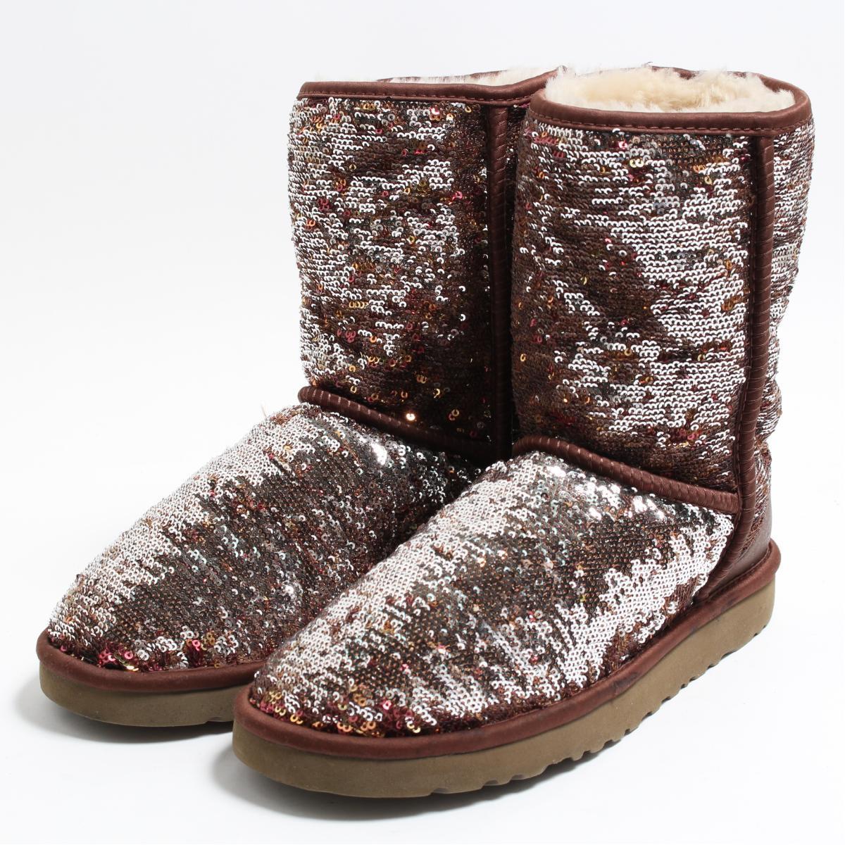 アグ UGG CLASSIC SHORT SPARKLES ムートンブーツ レディース24.0cm /boo0631 【中古】 【181111】