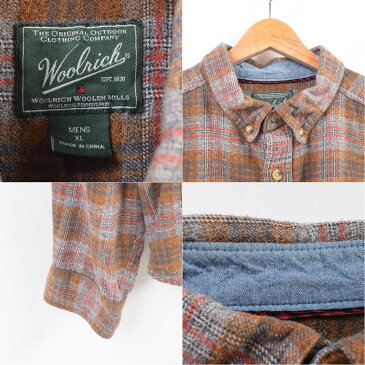 ウールリッチ WOOLRICH チェック柄 長袖 ボタンダウン ライトネルシャツ メンズXL /wba9284 【中古】 【181213】【PD191018】【CS2003】【SS2006】