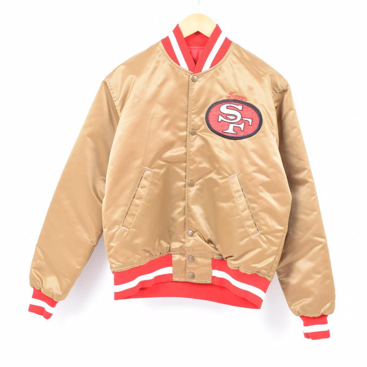90年代 スターター Starter Nfl San Francisco 49ers サンフランシスコフォーティナイナーズ ナイロンスタジャン アワードジャケット Usa製 メンズs ヴィンテージ Wba1775 Ss07 Cs07 Js10 スタジャン 古着屋jam ジャム
