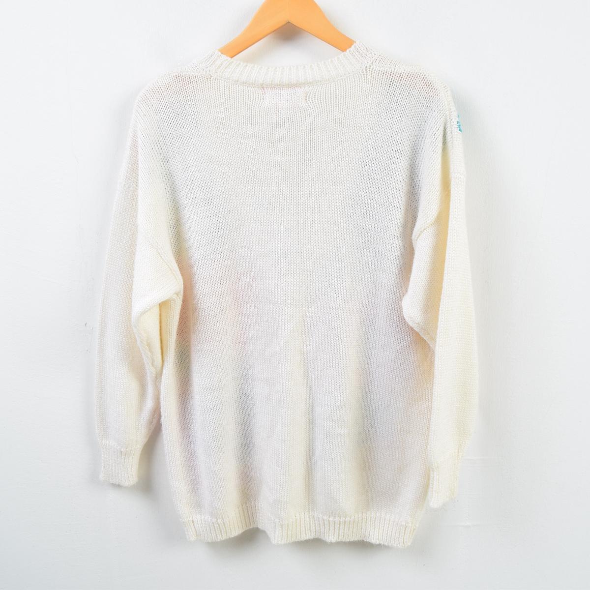 花柄 アクリルニットカーディガン レディースXL /wbb2246 【中古】 【190201】【TS1911】