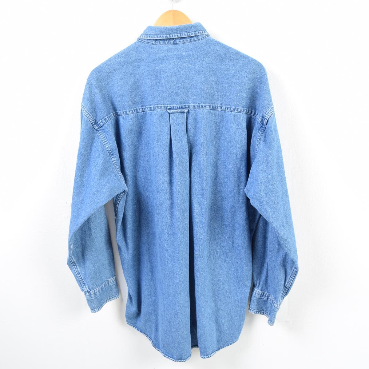 90年代 ラルフローレン Ralph Lauren CHAPS チャップス 長袖 ボタンダウンデニムシャツ メンズXL ヴィンテージ /wba5905 【中古】 【190202】【PD2001】【CS2003】【SS2007】【CS2007】【SS2009】【JS2010】【SS2101】【CS2101】【2b10f】