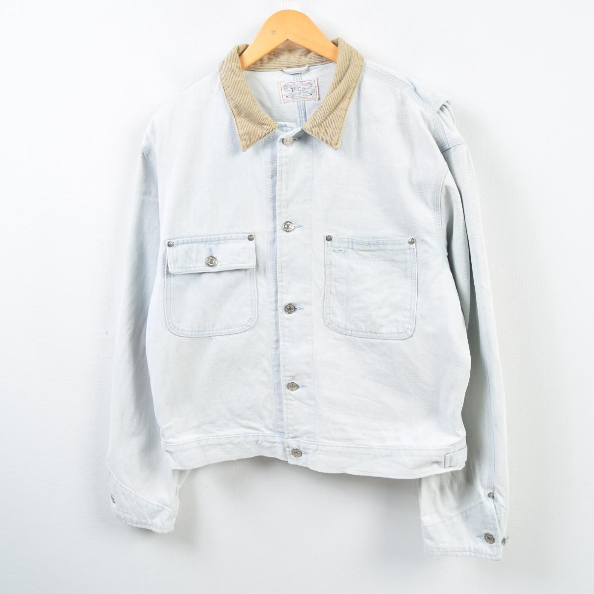 80年代 ラルフローレン Ralph Lauren Polo Ralph Lauren 白タグ デニムジャケット Gジャン Usa製 メンズxl ヴィンテージ Wba4792 Sp10 Vtg デニムジャケット 古着屋jam ジャム