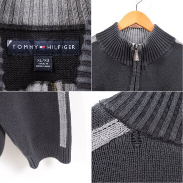 トミーヒルフィガー TOMMY HILFIGER コットンニットハーフジップセーター メンズXL /wbc1476 【中古】 【190212】【TS1911】【ws2001】【【WS2001】】