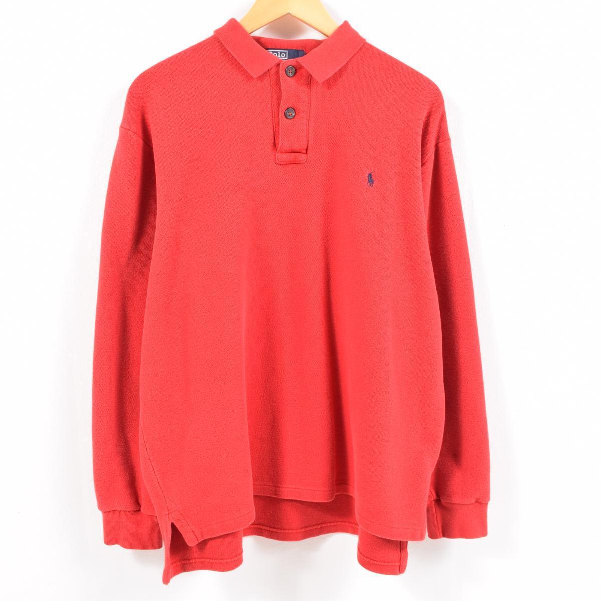 90年代 ラルフローレン Ralph Lauren POLO by Ralph Lauren 襟付き ハーフボタン スウェットシャツ トレーナー USA製 メンズXL ヴィンテージ /wbc1205 【中古】 【190216】【TS1911】【PD2001】【CS2003】【SS2007】【CS2007】【SS2009】【JS2010】