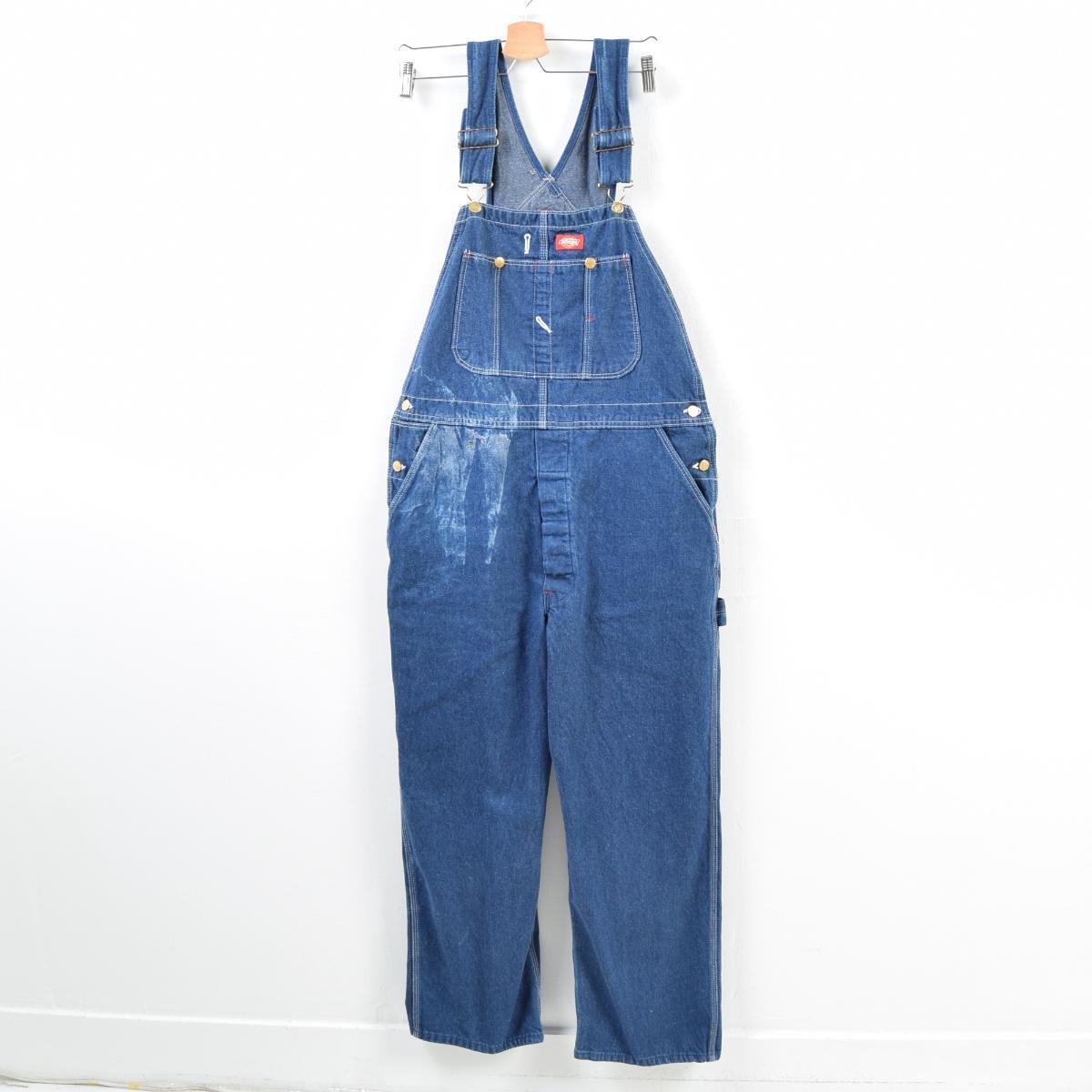 90年代 ディッキーズ Dickies デニムオーバーオール USA製 メンズw37 ヴィンテージ /wba4359 【中古】 【190216】【CS2001】【PD2001】
