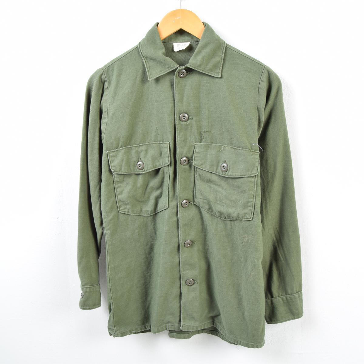 67年納品 米軍実品 ミリタリー ユーティリティシャツ USA製 レディースS ヴィンテージ /wbc9729 【中古】 【190223】【PD2001】【CS2003】【【SS2003】】
