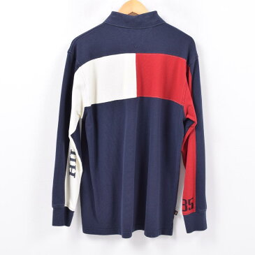 トミーヒルフィガー TOMMY HILFIGER 袖ロゴ ナンバリング 鹿の子 長袖 ポロシャツ メンズL /wbc4873 【中古】 【190322】【PD190912-1】【TS1911】【TS2001】