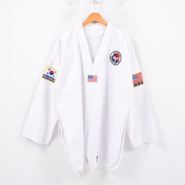 RICHMOND TRADITIONAL MARTIAL ARTS テコンドー 胴着 星条旗柄 ワッペン Vネック コットンプルオーバー メンズXXL /wbc4106 【中古】 【190328】【TS1911】【PD2001】【CS2003】【SS2006】