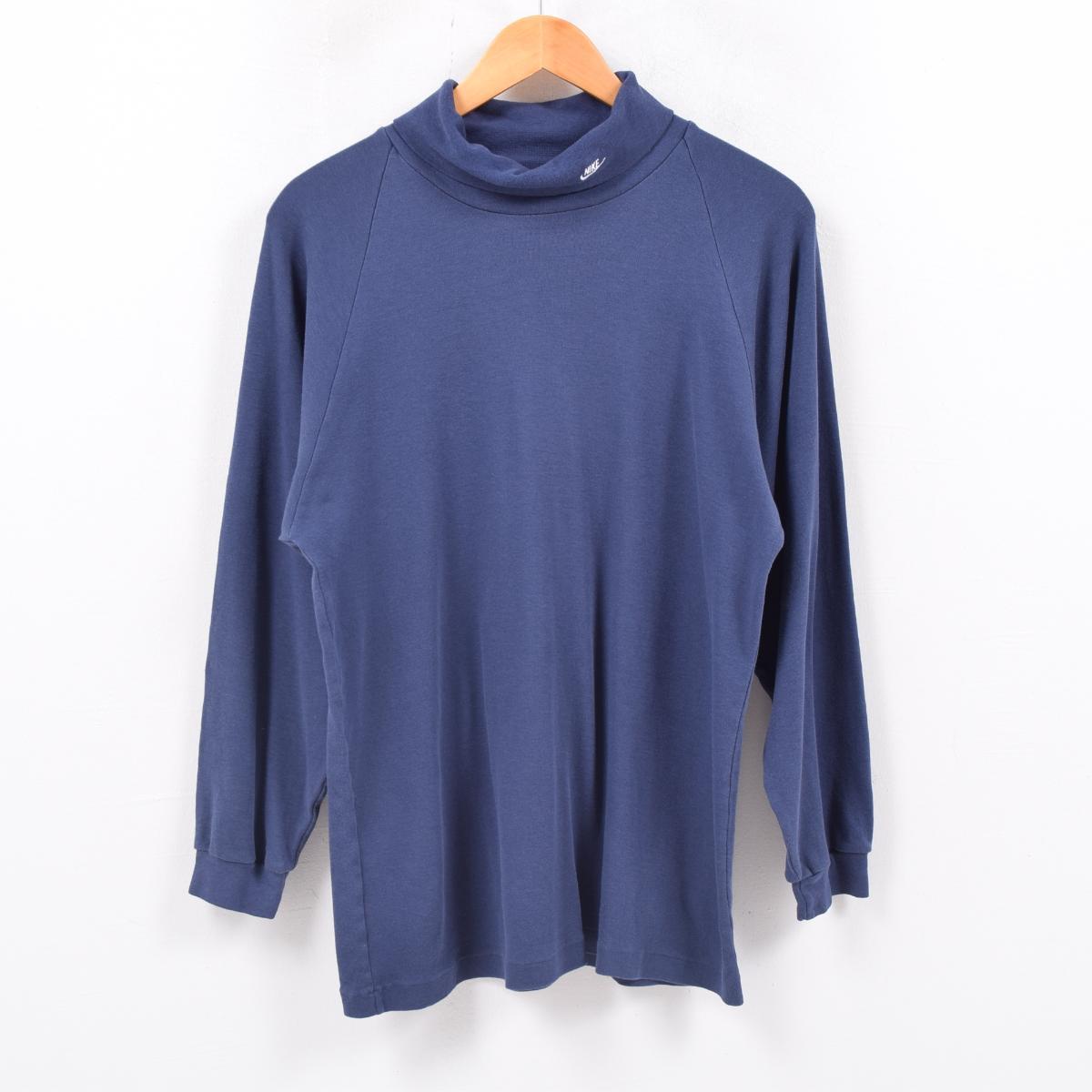 90年代 ナイキ Nike 銀タグ ハイネック モックネック ワンポイント ロングtシャツ ロンt カナダ製 メンズm ヴィンテージ Wbd3914 Cs01 Ss07 Cs07 Ss2101 Cs2101 Ss2103 長袖tシャツ 古着屋jam ジャム