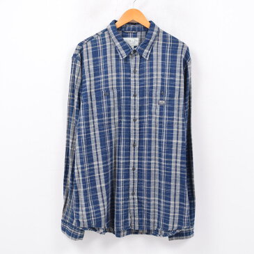 ラルフローレン Ralph Lauren DENIM&SUPPLY デニム&サプライ マドラスチェック 長袖 コットンリネンシャツ メンズXXL /wbd2344 【中古】 【190419】【CS2001】【SS2006】