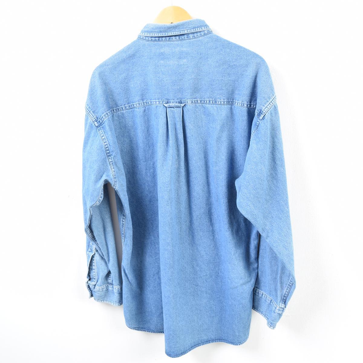 90年代 ラルフローレン Ralph Lauren CHAPS チャップス 長袖 ボタンダウンデニムシャツ メンズL ヴィンテージ /wbb7859 【中古】 【190419】【PD2001】【CS2003】【SS2007】【CS2007】【SS2009】【JS2010】【SS2101】【CS2101】【2b10f】