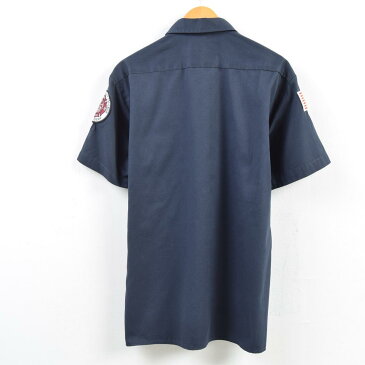 ディッキーズ Dickies 星条旗柄 ワッペン 半袖 ワークシャツ メンズL /wbd7521 【中古】 【190509】【SS1909】【PD2001】【CS2003】【SS2006】