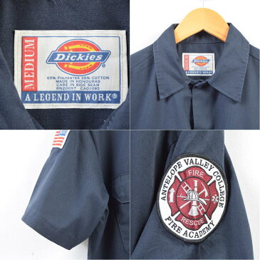 ディッキーズ Dickies 星条旗柄 ワッペン 半袖 ワークシャツ メンズL /wbd7521 【中古】 【190509】【SS1909】【PD2001】【CS2003】【SS2006】