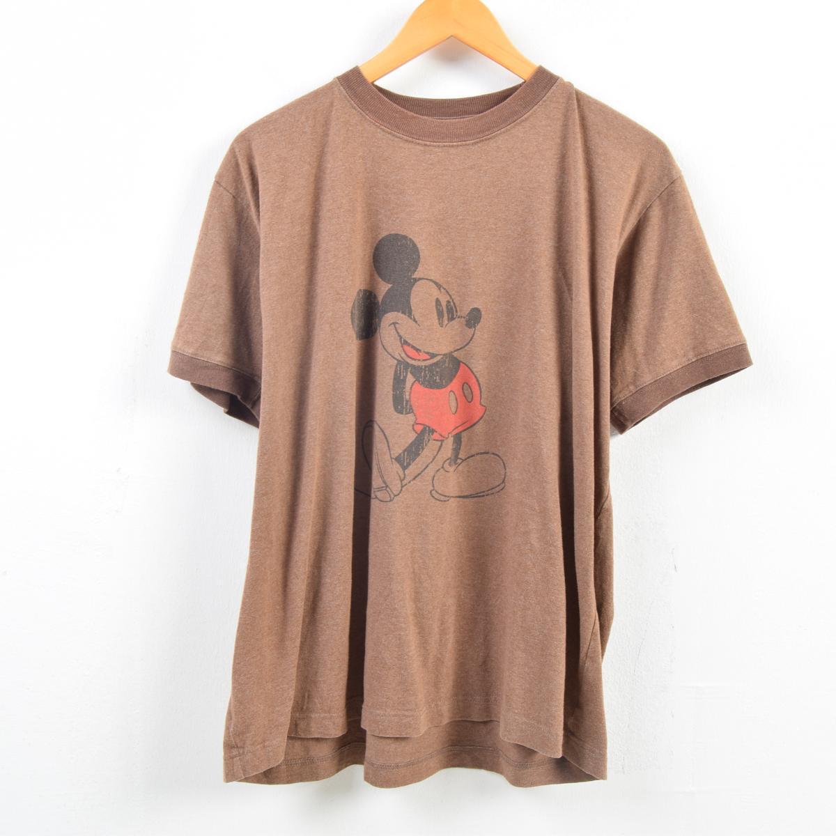 ディズニー Disneyland Resort Mickey Mouse ミッキーマウス リンガーt キャラクタープリントtシャツ レディースxl Wbd7640 キャラクターtシャツ 古着屋jam ジャム