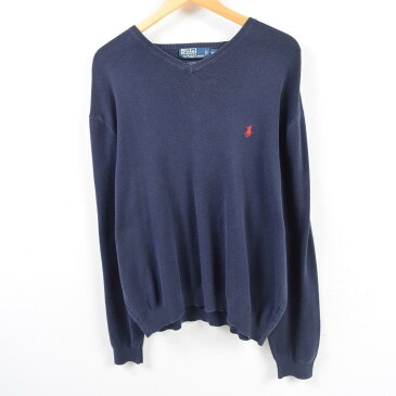 ラルフローレン Ralph Lauren POLO by Ralph Lauren Vネック ピマコットンニットセーター メンズXXL /wbe1944 【中古】 【190519】【PD190905-1】【CS2003】【SS2003】