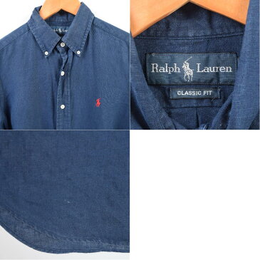 ラルフローレン Ralph Lauren 半袖 ボタンダウン リネンシャツ メンズS /wbf1339 【中古】 【190530】【SS1909】【PD2001】【CS2003】【SS2006】