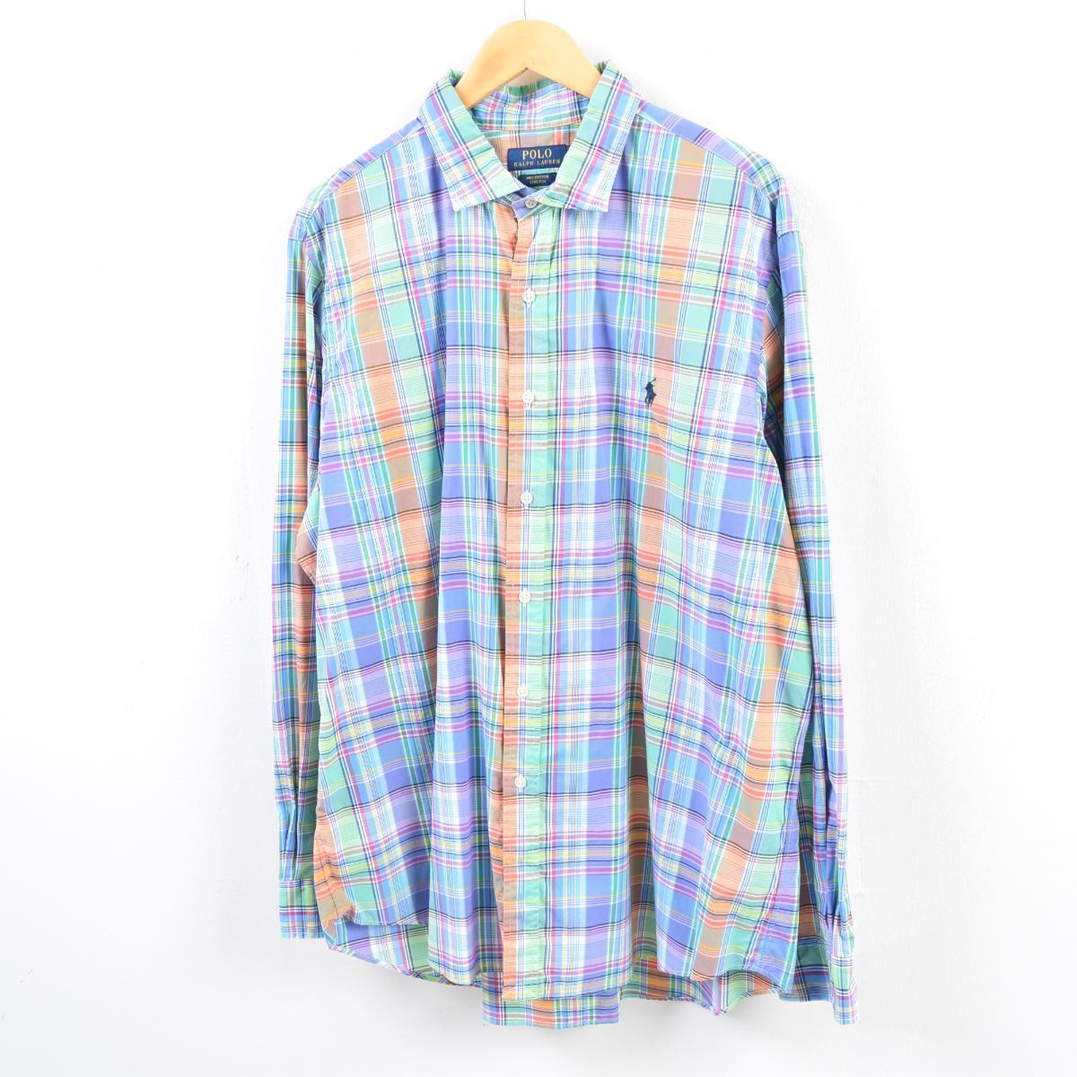ラルフローレン Ralph Lauren POLO RALPH LAUREN マドラスチェック 長袖 コットンチェックシャツ メンズXXL /wbf0938 【中古】 【190601】【PD190822-1】【PD191003-3】【CS2003】【SS2006】【SS2007】のサムネイル