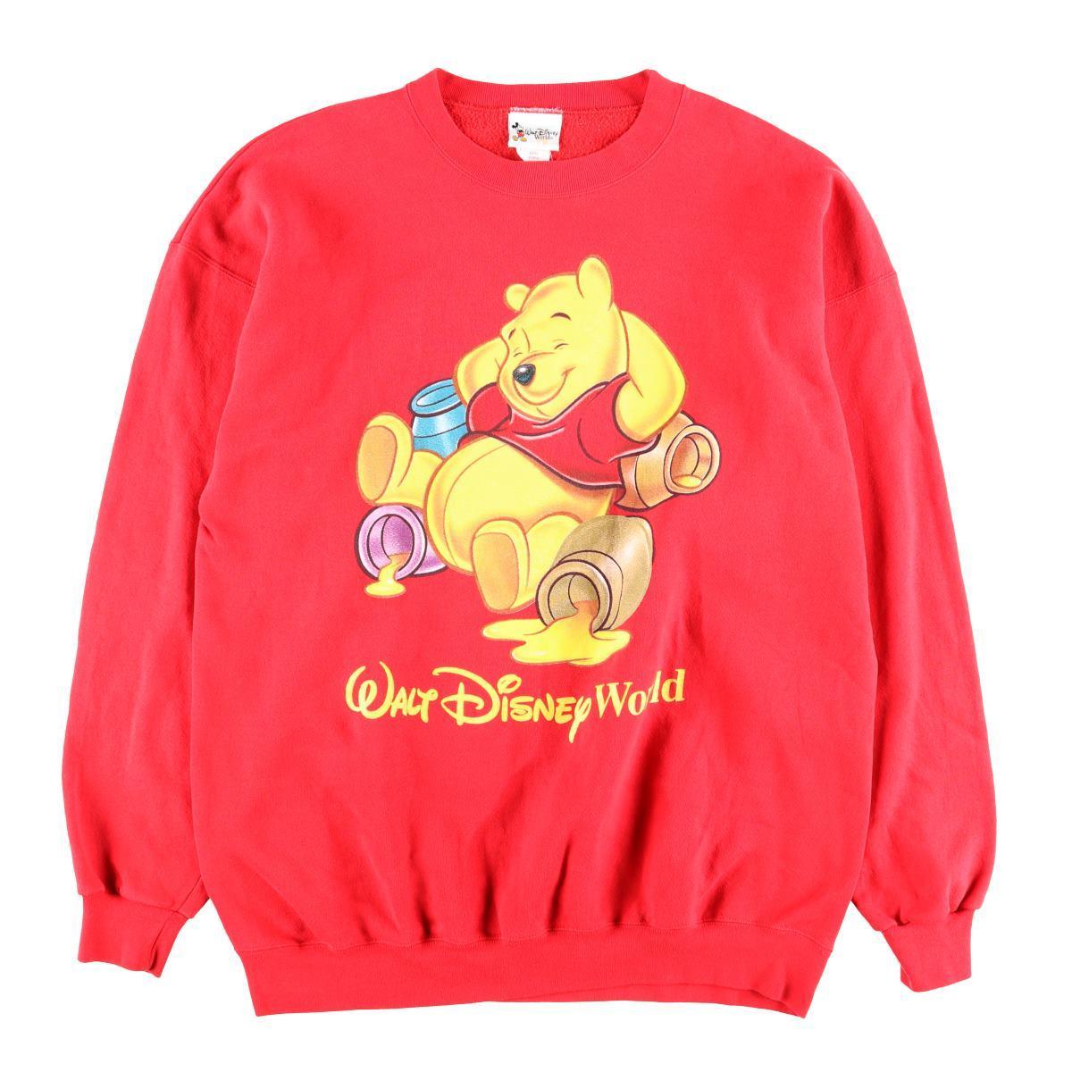 Walt Disney World Pooh くまのプーさん キャラクタースウェットシャツ トレーナー Usa製 フリーサイズ Wbe3026 トレーナー 古着屋jam ジャム