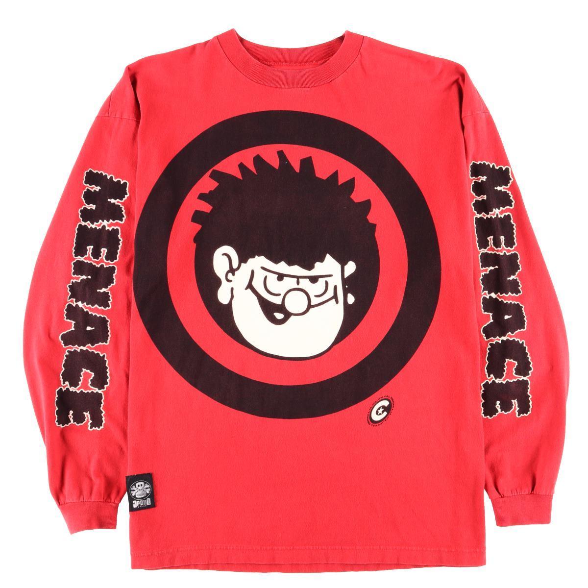 90年代 Apollo Dennis The Menace And Gnasher わんぱくデニス キャラクタープリントロングtシャツ ロンt メンズxl ヴィンテージ Wbe2236 Svtg 長袖tシャツ 古着屋jam ジャム