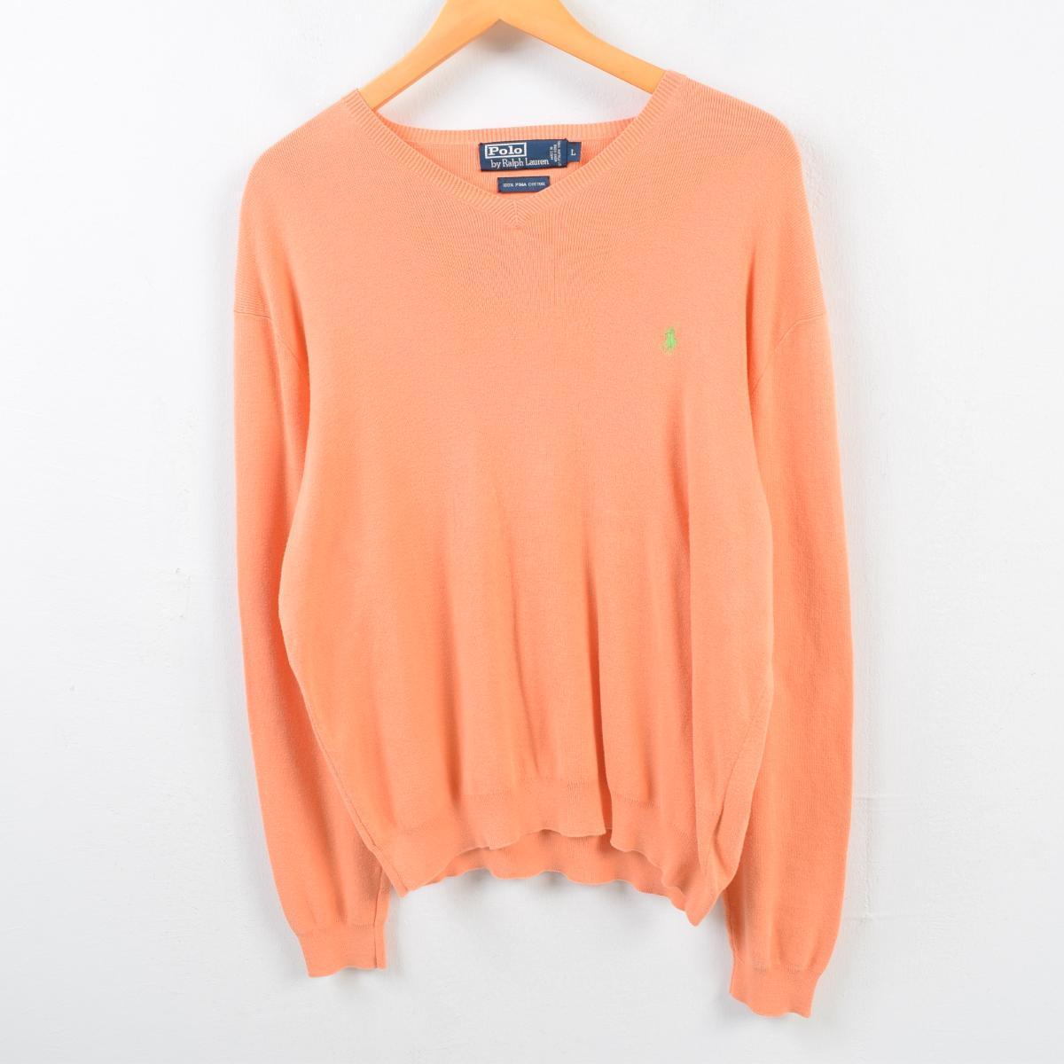 ラルフローレン Ralph Lauren POLO by Ralph Lauren Vネック ピマコットンニットセーター メンズXL /wbf4704 【中古】 【190707】【PD190905-1】【CS2003】【SS2006】【SS2007】