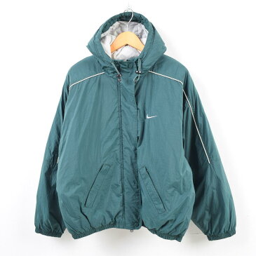 90年代 ナイキ NIKE デカロゴ ビッグロゴ 中綿入り ナイロンパーカー レディースXXL ヴィンテージ /wbf4277 【中古】 【190712】【PD2001】【CS2003】【【SS2006】】