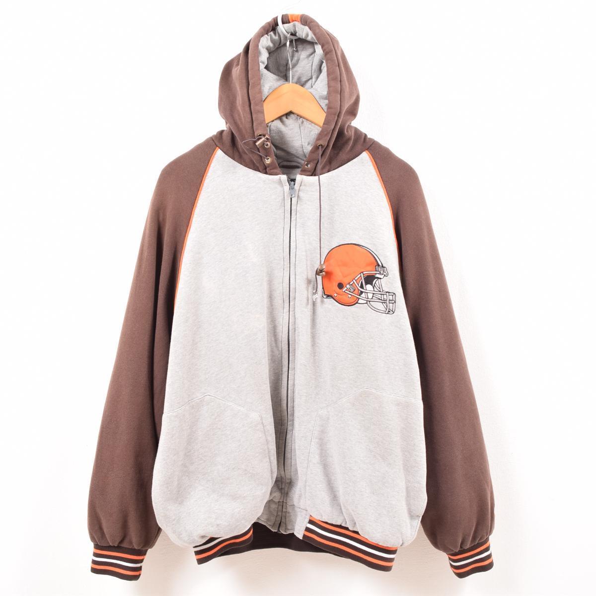 NFL CLEVELAND BROWNS クリーブランドブラウンズ スウェットフルジップパーカー メンズL /wbf6159 【中古】 【190721】【ws2001】【CS2001】