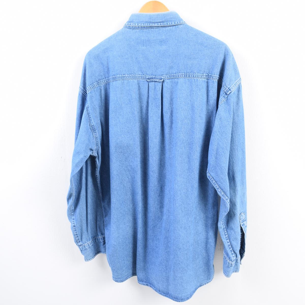 90年代 ラルフローレン Ralph Lauren CHAPS チャップス 長袖 ボタンダウンデニムシャツ メンズL ヴィンテージ /wbh1176 【中古】 【190826】【PD2001】【CS2003】【SS2007】【CS2007】【SS2009】【JS2010】【SS2101】【CS2101】【2b10f】