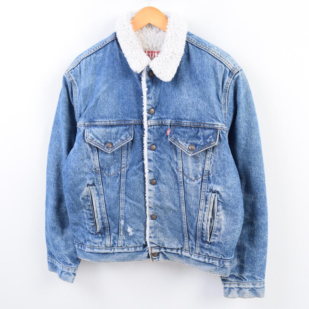 80年代 リーバイス Levi S San Francisco デニムボアジャケット Usa製 メンズl ヴィンテージ Wbh0165 1901 Ss07 Cs07 Js10 Ss2101 Cs2101 Ss2106 デニムジャケット 古着屋jam ジャム