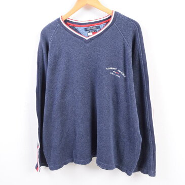 トミーヒルフィガー TOMMY HILFIGER JEANS Vネックスウェット トレーナー メンズXL /wbh0573 【中古】 【190905】【PD1910】【CS2003】【SS2003】