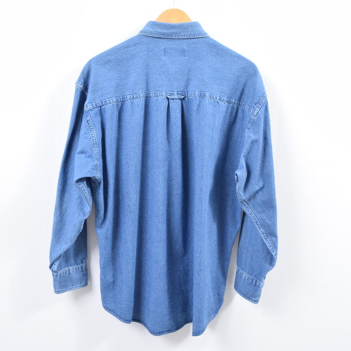 90年代 ラルフローレン Ralph Lauren CHAPS チャップス 長袖 ボタンダウンデニムシャツ メンズXL ヴィンテージ /wbh4031 【中古】 【190905】【PD1910】【CS2003】【SS2007】【CS2007】【SS2009】【JS2010】【SS2101】【CS2101】【2b10f】