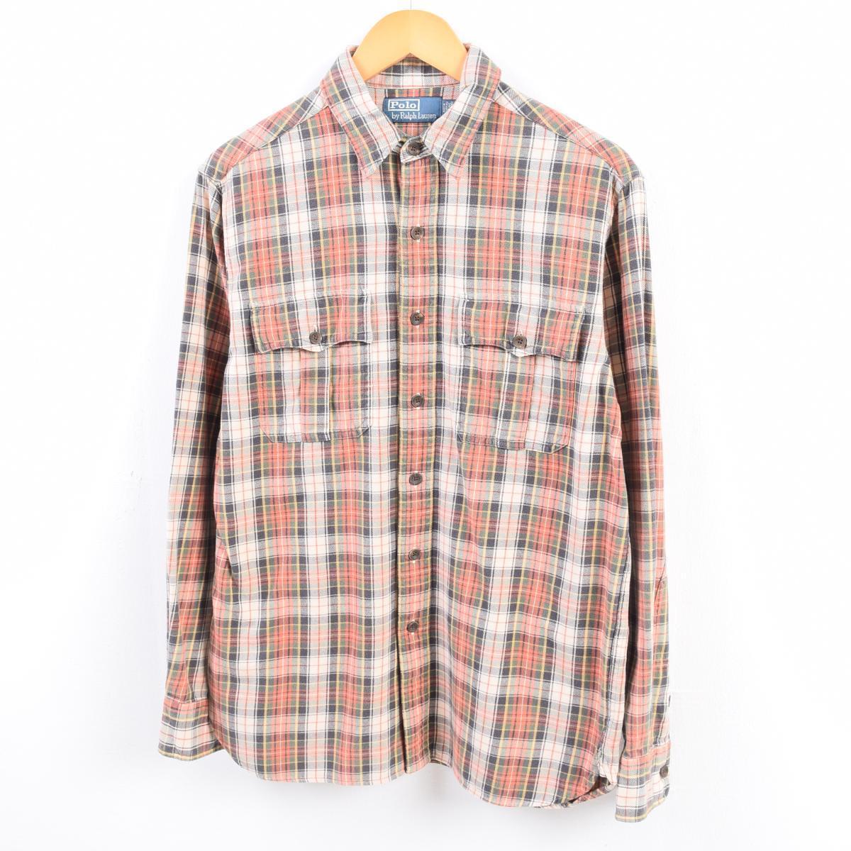 ラルフローレン Ralph Lauren POLO by Ralph Lauren チェック柄 長袖 ライトネルシャツ メンズM /wbh9722 【中古】 【190913】【PD1910】【CS2003】【SS2007】【CS2007】【SS2009】【JS2010】【SS2012】【KF2012】【SS2101】【CS2101】【2b10f】