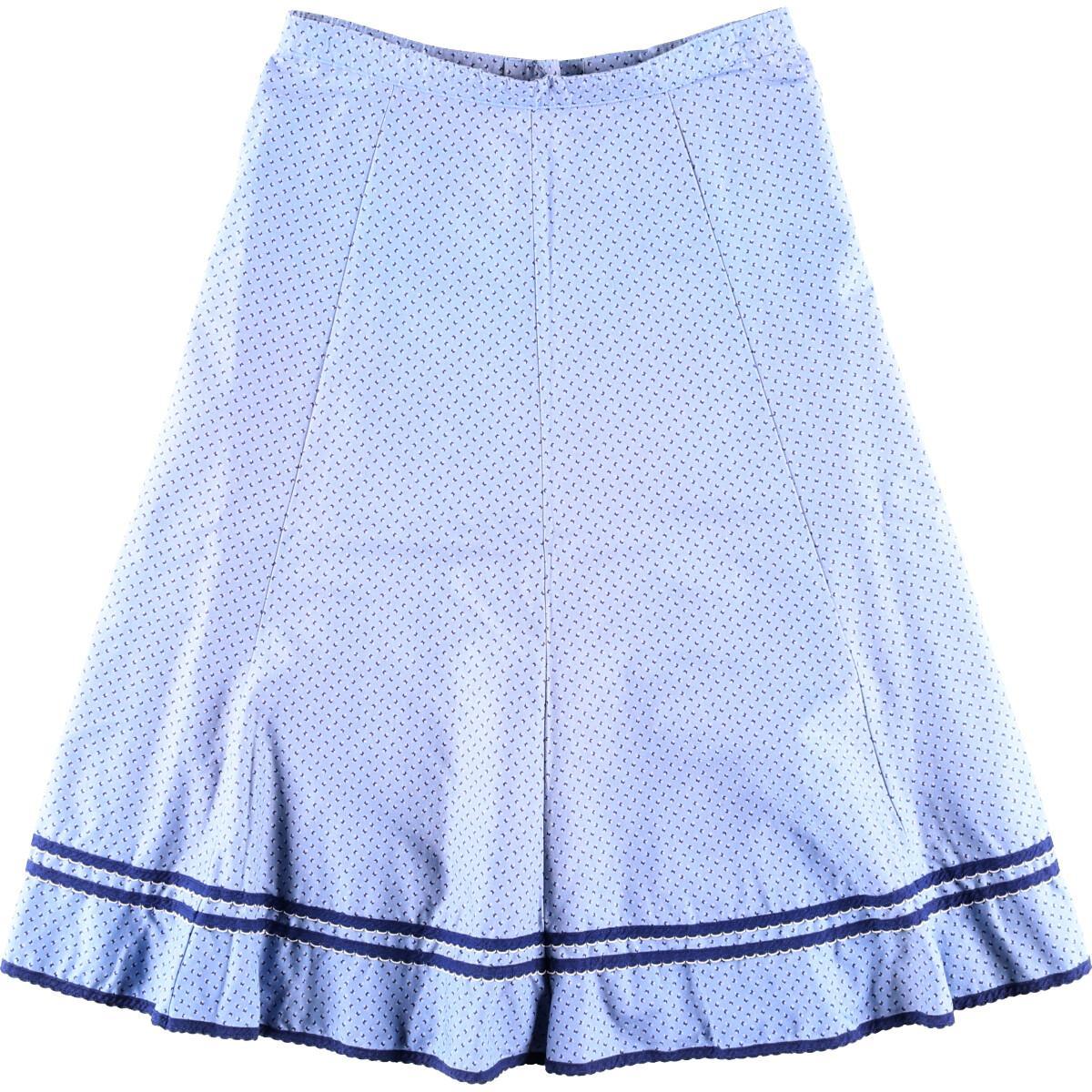 HELENE STRASSER 総柄 裾フリル ロング フレアスカート レディースXL /wbk6272 【中古】 【191028】【PD191219】【CS2003】【SS2007】【CS2007】【SS2009】【JS2010】【SS2012】【SS2101】