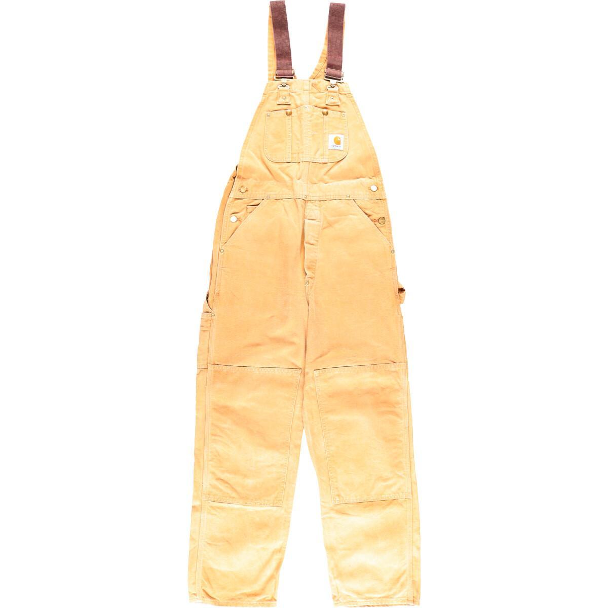 80年代 カーハート Carhartt ダブルニー ダック地 オーバーオール USA製 メンズw31 /wbk6398 【中古】 【191027】