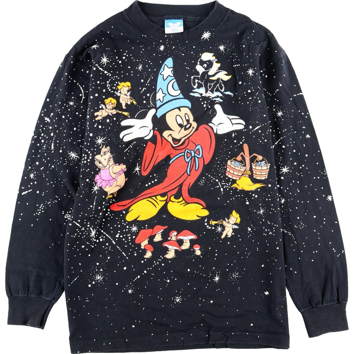 80年代 DISNEY CHARACTER FASHIONS ミッキーマウス ファンタジア ロングTシャツ ロンT USA製 レディースM ヴィンテージ /wbk0735 【中古】 【191104】のサムネイル