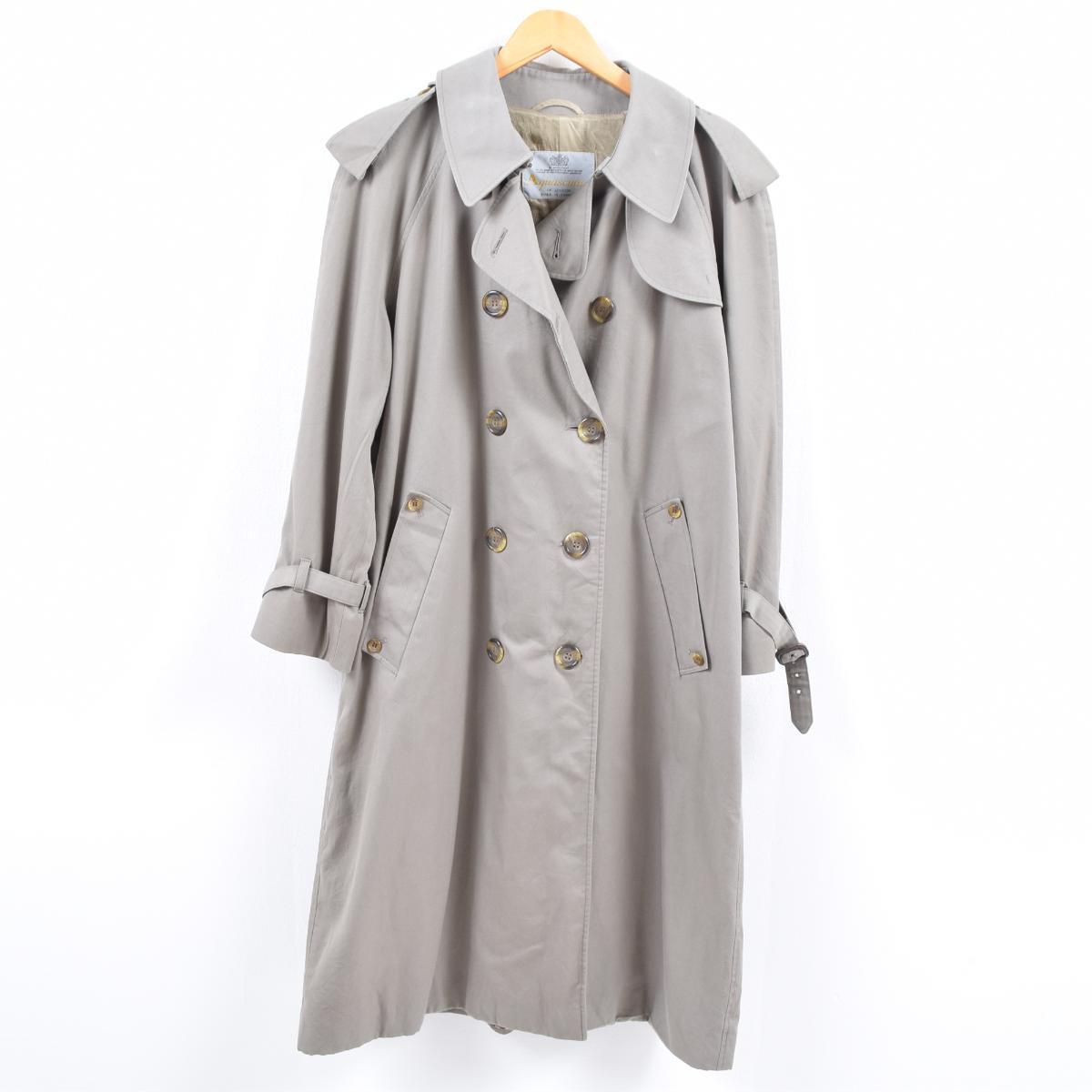 アクアスキュータム Aquascutum OF LONDON AQUA5 トレンチコート カナダ製 レディースL /wbj8246 【中古】 【191114】【VTG】【SS2003】【SS2012】【2b10f】