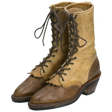 90年代 チペワ CHIPPEWA 編み上げウエスタンブーツ USA製 8M レディース25.0cm ヴィンテージ /boo8569 【中古】 【191129】【JS2010】