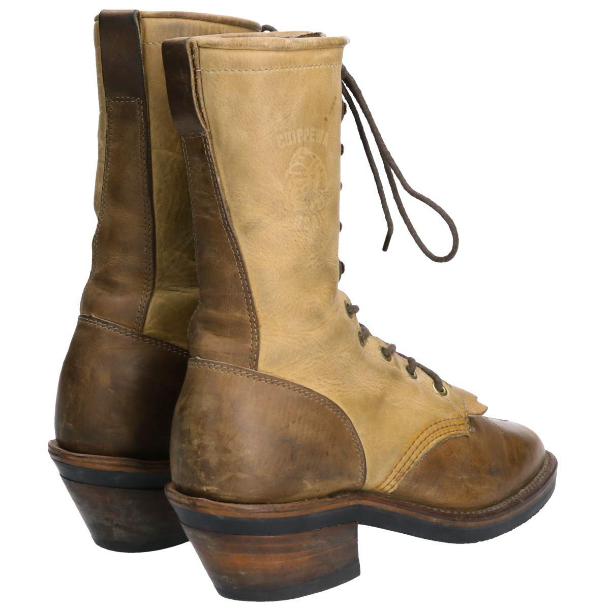 90年代 チペワ CHIPPEWA 編み上げウエスタンブーツ USA製 8M レディース25.0cm ヴィンテージ /boo8569 【中古】 【191129】【JS2010】