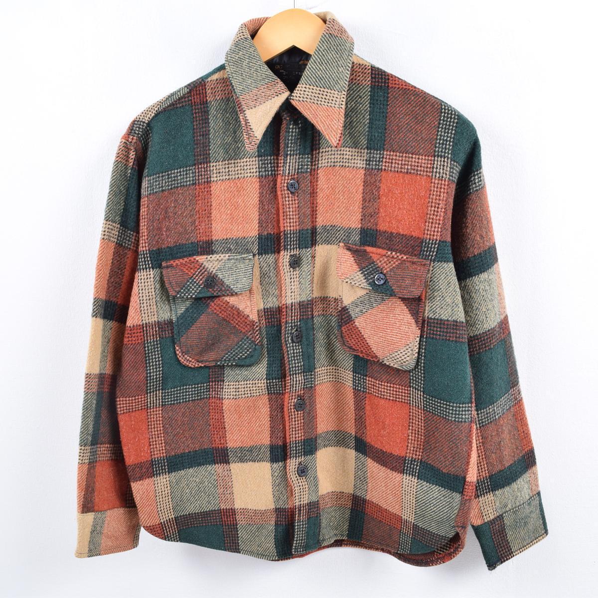 チェック柄 ウールcpoシャツ メンズm Wbi99 1911 ウールシャツ 古着屋jam ジャム