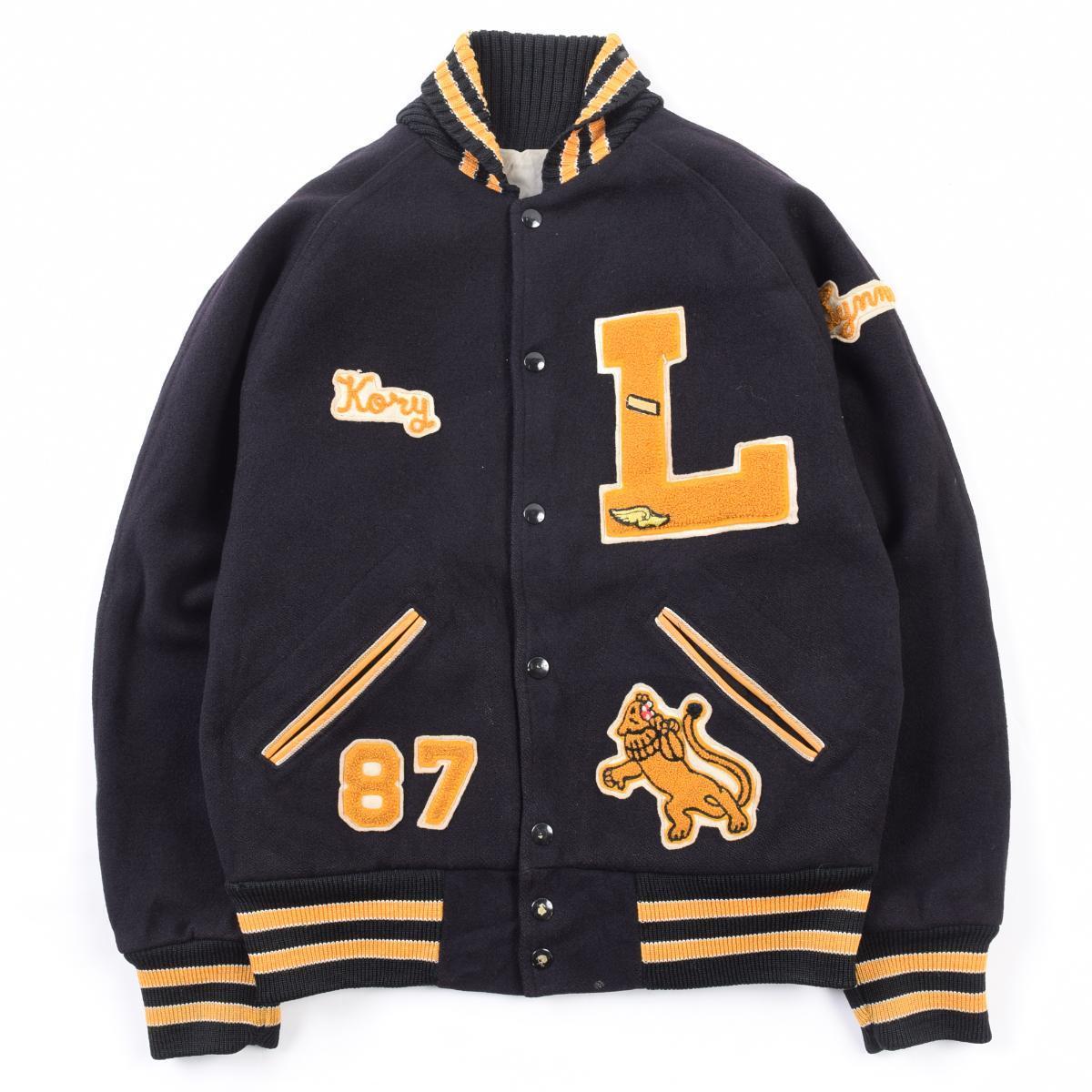 80年代 TM ATHLETICS ウイングフット ウールスタジャン アワードジャケット 40 メンズM ヴィンテージ /wbj3023 【中古】 【191201】
