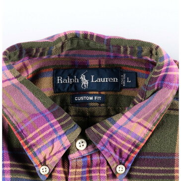 ラルフローレン Ralph Lauren チェック柄 長袖 ボタンダウン ライトネルシャツ メンズM /wbj2492 【中古】 【191208】【PD202-1】【CS2003】【SS2003】