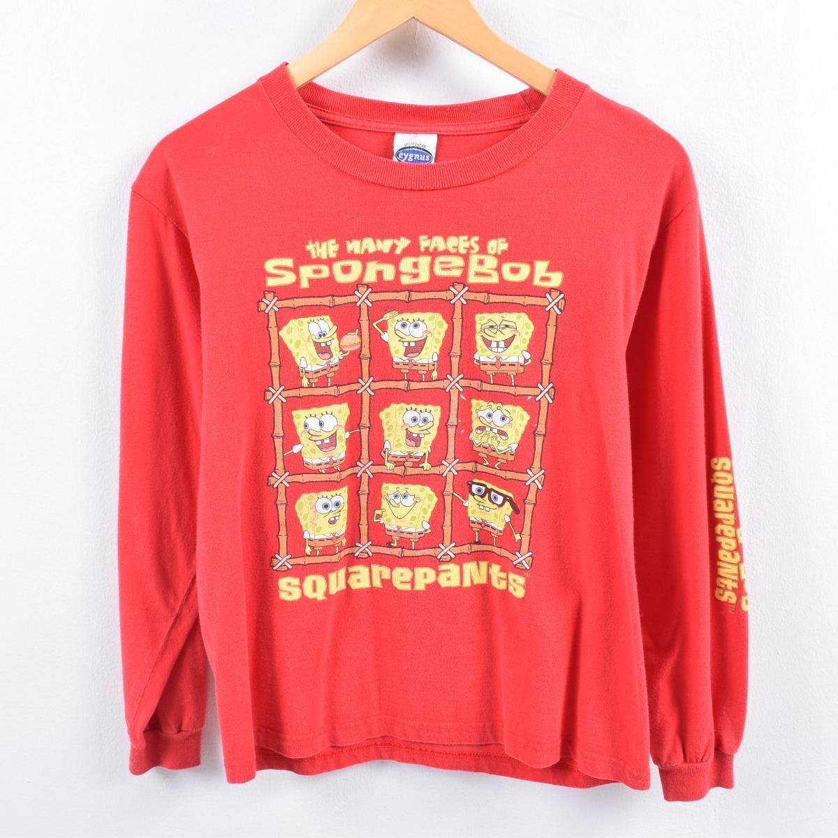 eygnus Sponge Bob スポンジボブ キャラクタープリントロングTシャツ ロンT レディ ...