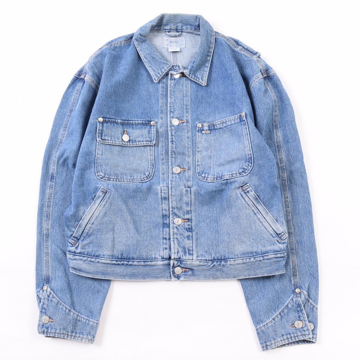 80 90年代 ラルフローレン Ralph Lauren Polo Ralph Lauren 白タグ デニムジャケット Gジャン Usa製 メンズxl ヴィンテージ Wca Ss07 Cs07 Ss2101 Cs2101 デニムジャケット 古着屋jam ジャム