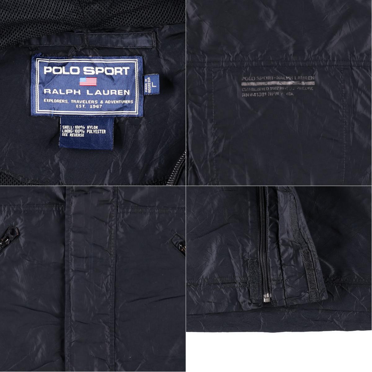 90年代 ラルフローレン Ralph Lauren POLO SPORT ポロスポーツ フード付き ナイロンベスト ヴィンテージ /wbi8305 【中古】 【191228】【PD2003-2】