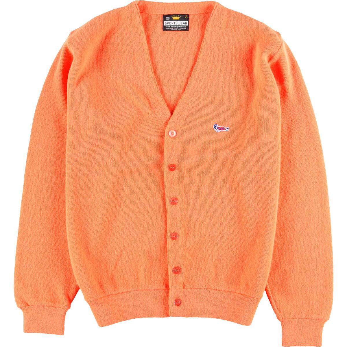 70年代 SPORTEWEAR アクリルニットカーディガン メンズM ヴィンテージ /wca002813 【中古】 【200110】【PD2003】【SS2007】【CS2007】