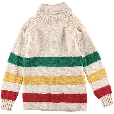 90年代 ラルフローレン Ralph Lauren マルチボーダー ショールカラー ウールニットカーディガン メンズM ヴィンテージ /wbj4643 【中古】 【200116】【SS2007】【CS2007】