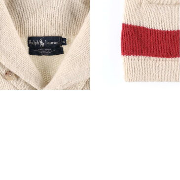 90年代 ラルフローレン Ralph Lauren マルチボーダー ショールカラー ウールニットカーディガン メンズM ヴィンテージ /wbj4643 【中古】 【200116】【SS2007】【CS2007】