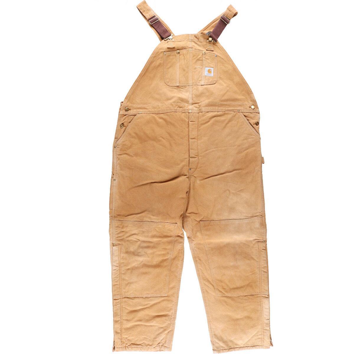 ビッグサイズ カーハート Carhartt キルティングライナー ダブルニー ダック地 オーバーオール USA製 メンズw50 ヴィンテージ /eaa001361 【中古】 【200123】